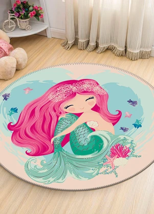 Lar e Lazer - Tapete Infantil Sereia 84 cm - LAR E LAZER