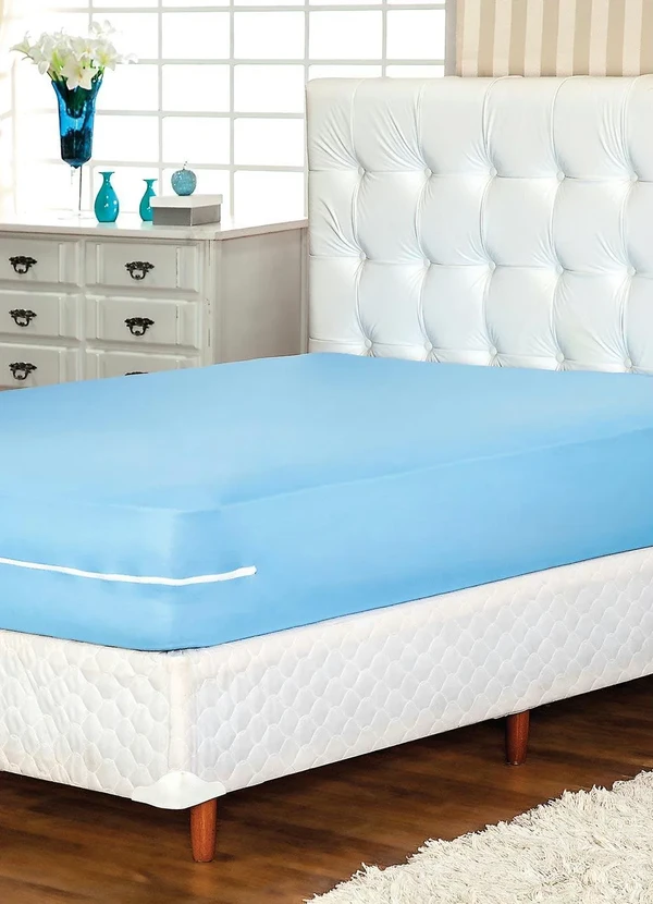 Lar e Lazer - Capa de Colchão Azul Casal 1 Peça