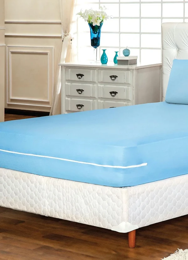 Lar e Lazer - Capa de Colchão Azul Solteiro 1 Peça