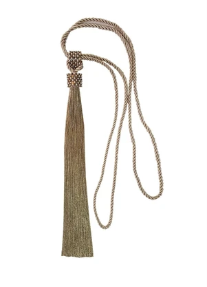 Lar e Lazer - Abraçadeira com Franjas Dourada 60 cm - LAR E LAZER