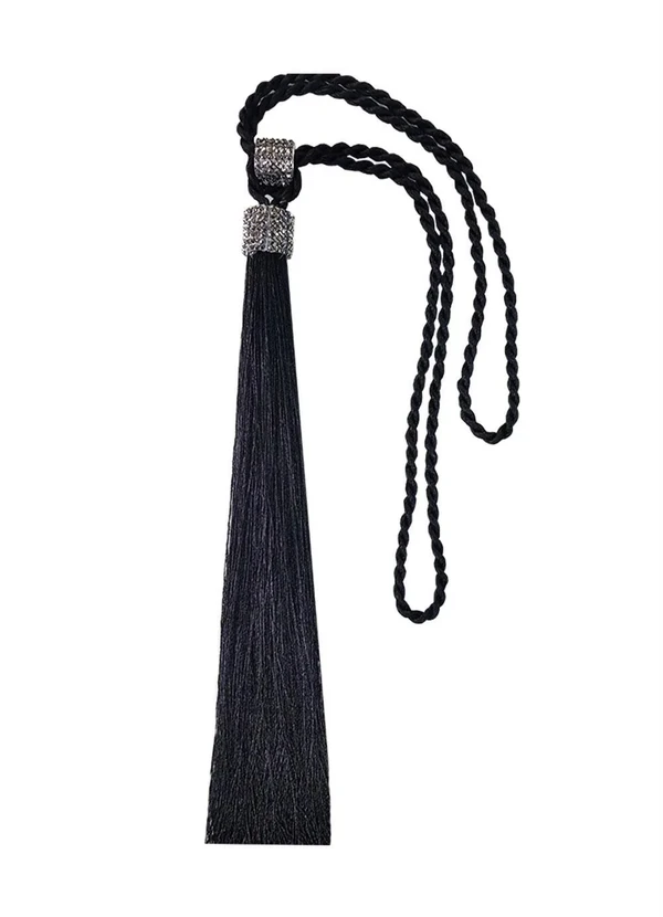 Lar e Lazer - Abraçadeira com Franjas Preta 60 cm