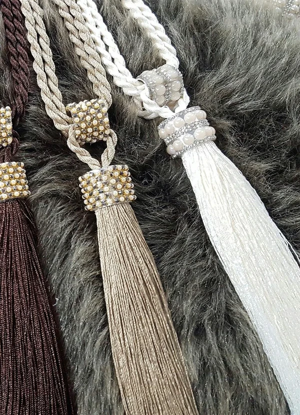 Lar e Lazer - Abraçadeira com Franjas Preta 60 cm 3