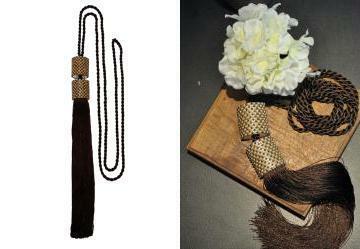 Pingente Duplo Cilindro Marrom 120 cm