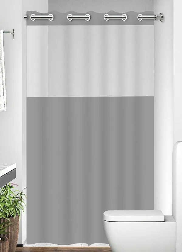 Lar e Lazer - Cortina de Box com Visor Cinza 198x138 cm