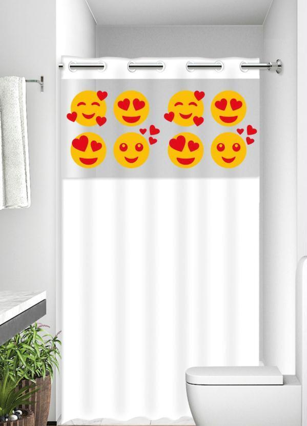 Lar e Lazer - Cortina de Box com Visor Emoji 198x138 cm