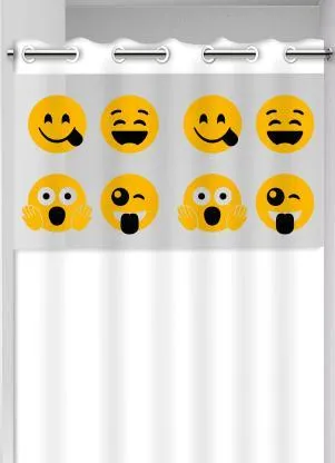Lar e Lazer - Cortina de Box com Visor Emojis 198x138 cm - LAR E LAZER