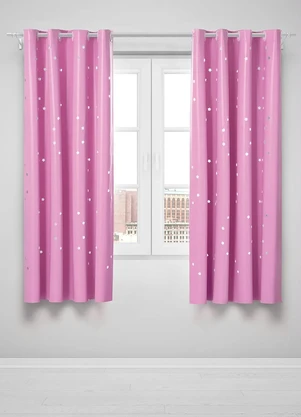 Lar e Lazer - Corta Luz Estrelinha Rosa 200x135 cm - LAR E LAZER