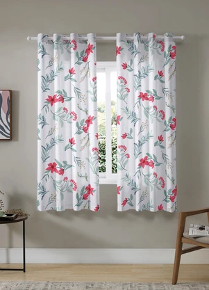 Bella Janela - Corta Luz Uni Estampada Flores 260x170 cm - BELLA JANELA