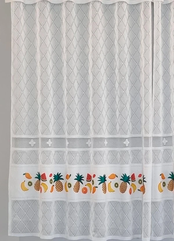 Lar e Lazer - Cortina Madrid Frutas Branca 200x120 cm 3