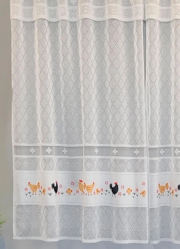 Lar e Lazer - Cortina Madrid Galinha Branca 200x120 cm 3
