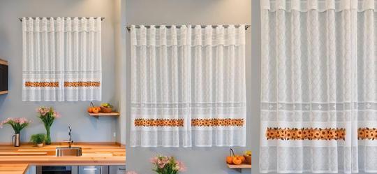 Cortina Madrid Girassol Branca 200x120 cm