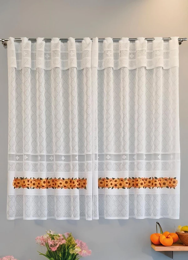 Lar e Lazer - Cortina Madrid Girassol Branca 200x120 cm 2