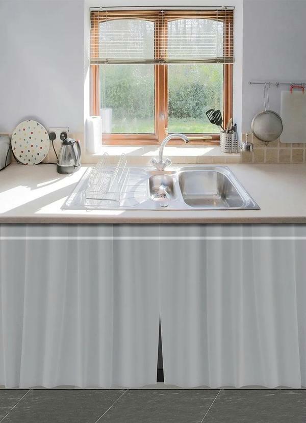 Lar e Lazer - Cortina para Pia Cinza 80x138 cm