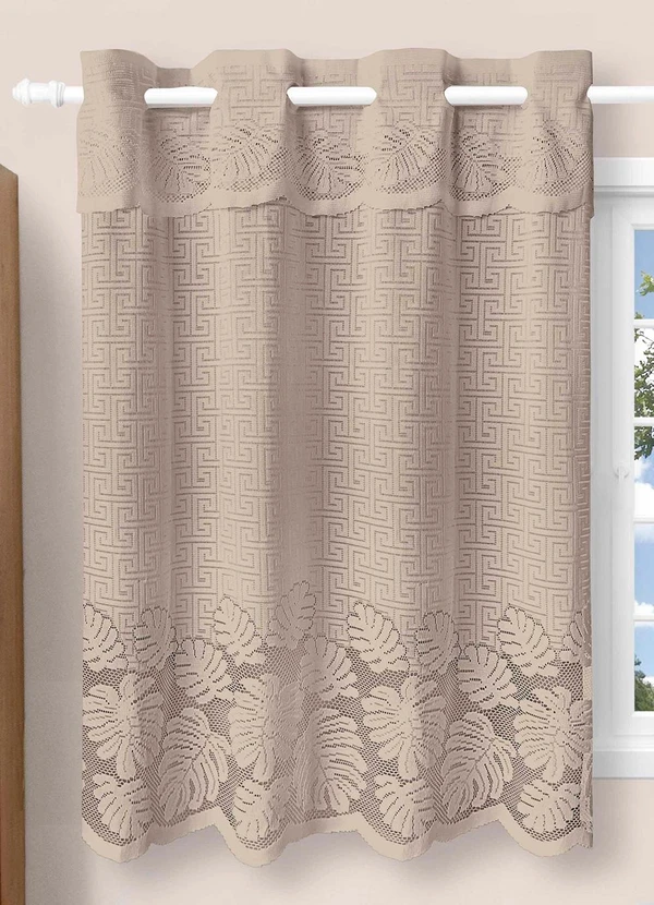 Lar e Lazer - Cortina Renda Marrom 150x250 cm 2