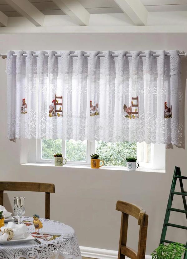 Lar e Lazer - Cortina Bandô Cozinha Branca 220x80 cm
