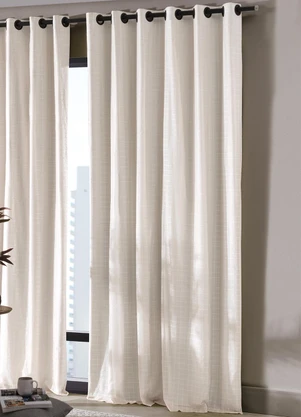 Bella Janela - Cortina Bordada Areia 300x230 cm - BELLA JANELA