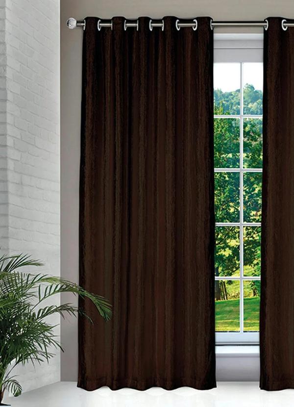 Lar e Lazer - Cortina Cetim Amassado Tabaco 260x180 cm