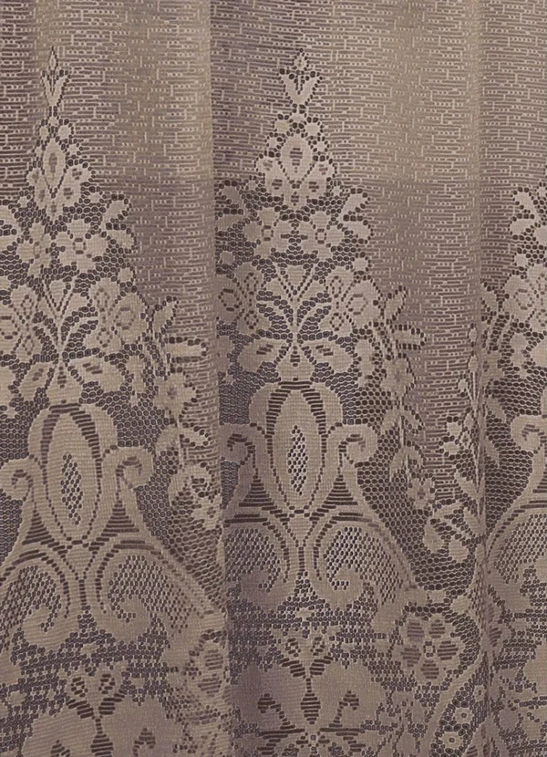 Lar e Lazer - Cortina com Bandô Renda Marrom 350x220 cm 3