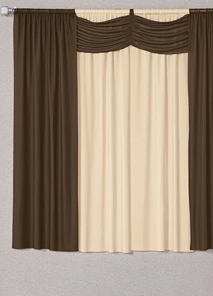 Lar e Lazer - Cortina com Bandô Tabaco 200x170 cm - LAR E LAZER