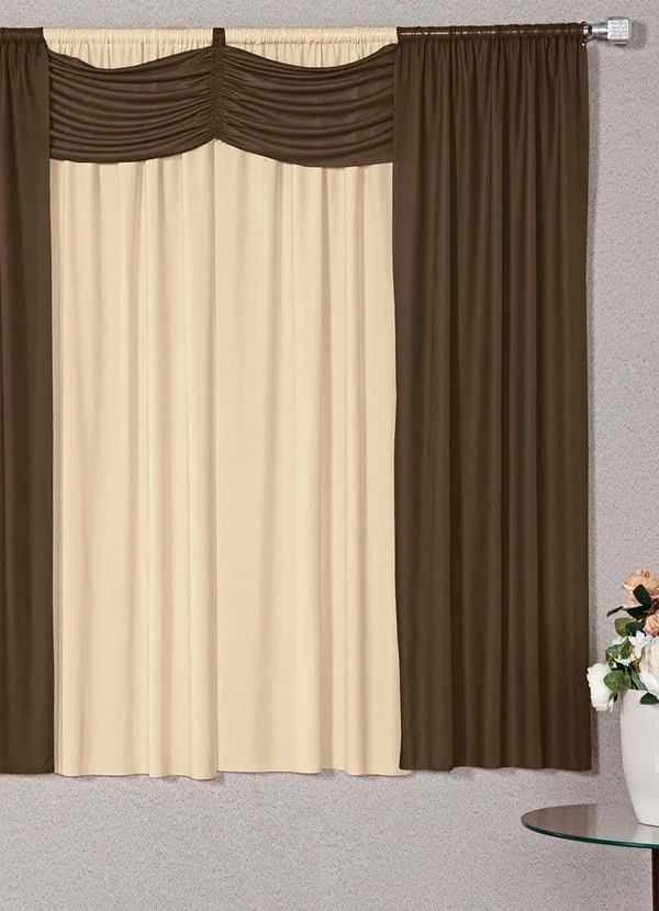 Lar e Lazer - Cortina com Bandô Tabaco 200x170 cm 2