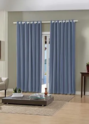 Bella Janela - Cortina com Forro Azul 260x170 cm - BELLA JANELA