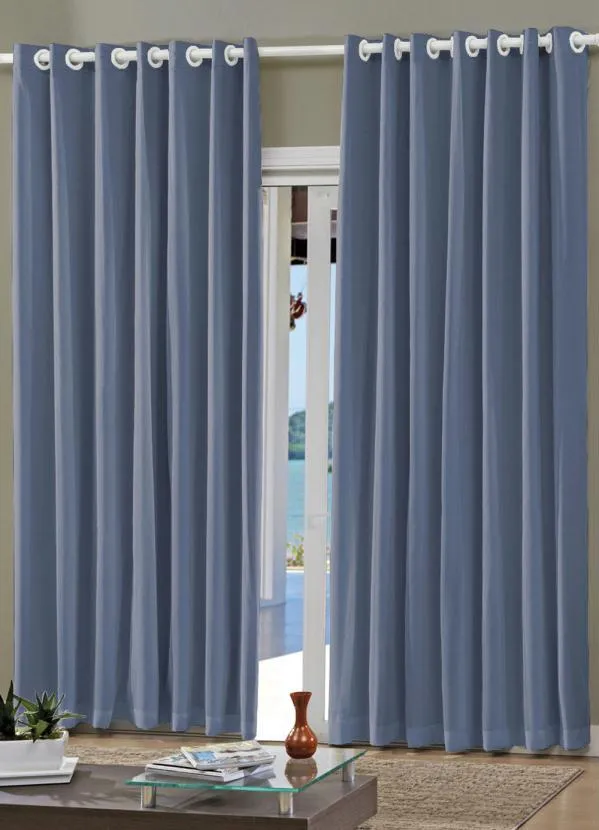 Bella Janela - Cortina com Forro Azul 260x170 cm 2