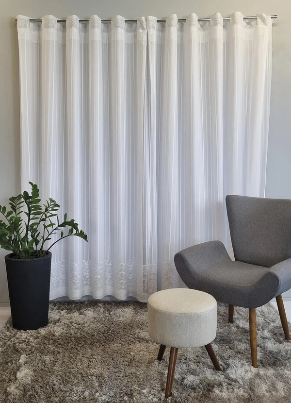 Santista - Cortina com Forro Contemporânea Branca