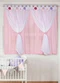 Lar e Lazer - Cortina com Voil Rosa 200x180 cm - variação: Rosa