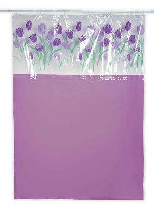 Cortina de Box com Visor (Tulipas) 200x135 cm