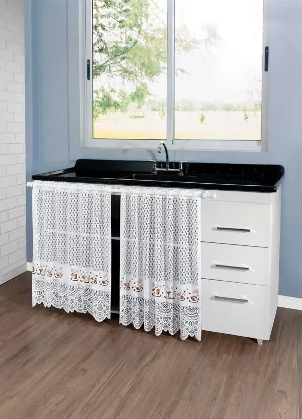 Lar e Lazer - Cortina de Pia Café 80x160 cm