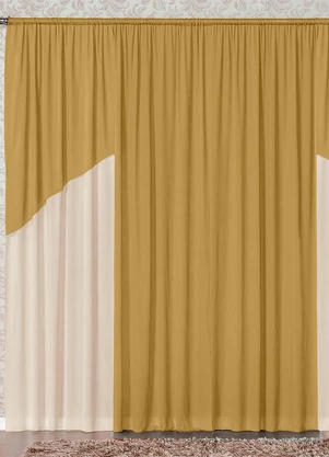 Lar e Lazer - Cortina Dourado 200x170 cm - LAR E LAZER