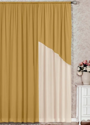 Lar e Lazer - Cortina Dourado 200x170 cm - LAR E LAZER