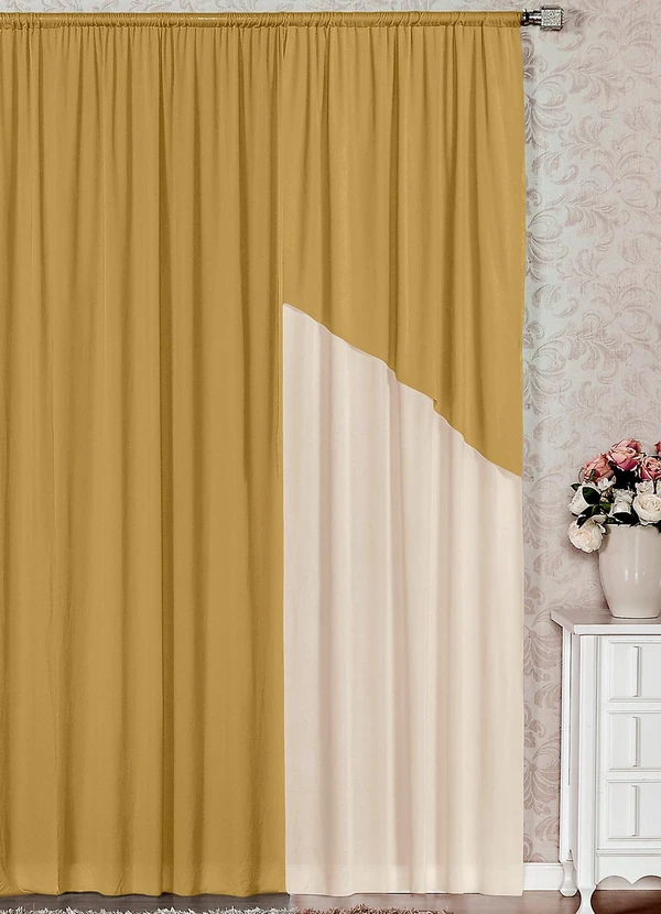 Lar e Lazer - Cortina Dourado 200x170 cm 2