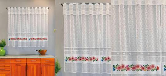 Cortina Hibisco Branca 200x150 cm