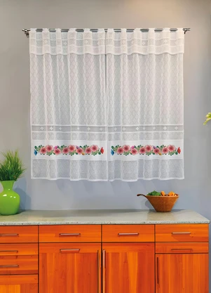 Bella Janela - Cortina Hibisco Branca 200x150 cm - BELLA JANELA