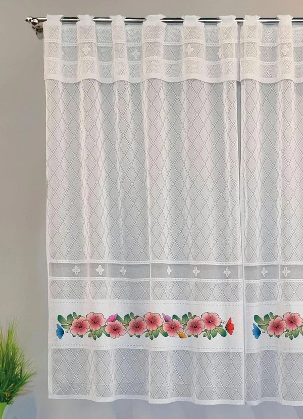 Bella Janela - Cortina Hibisco Branca 200x150 cm 2