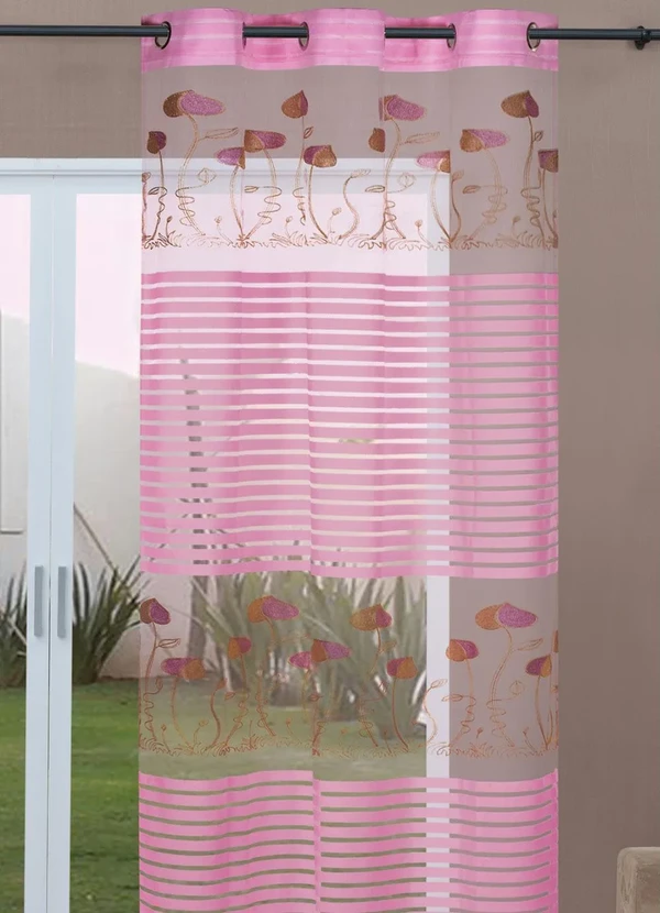 Mundo Lar - Cortina Jacquard Rosa 270x200 cm 2