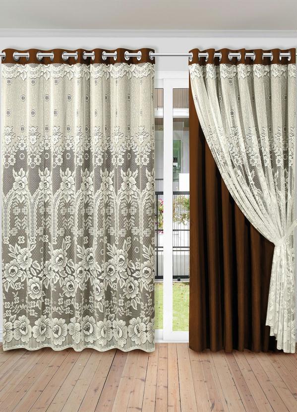 Lar e Lazer - Cortina Jacquard Tabaco 180x280 cm