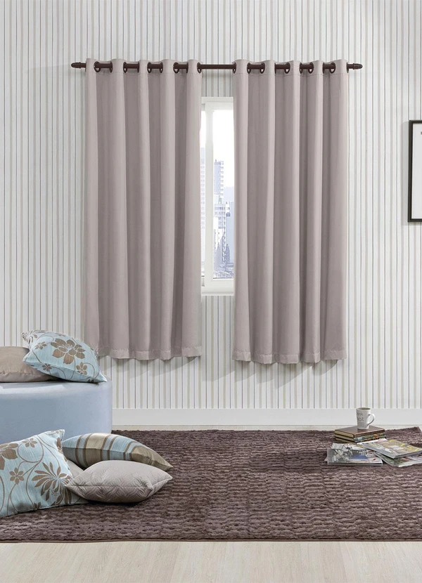 Lar e Lazer - Cortina Pratika 2,60x1,70 Pong Nude 2