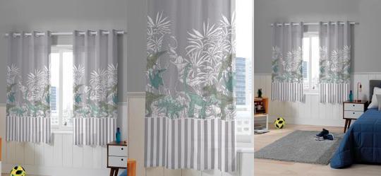 Cortina Rustica 2,60x1,70 Castelo Jurassic Cinza