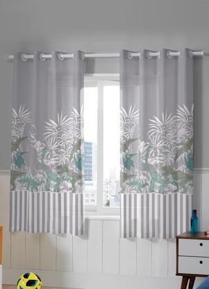Cortina Rustica 2,60x1,70 Castelo Jurassic Cinza