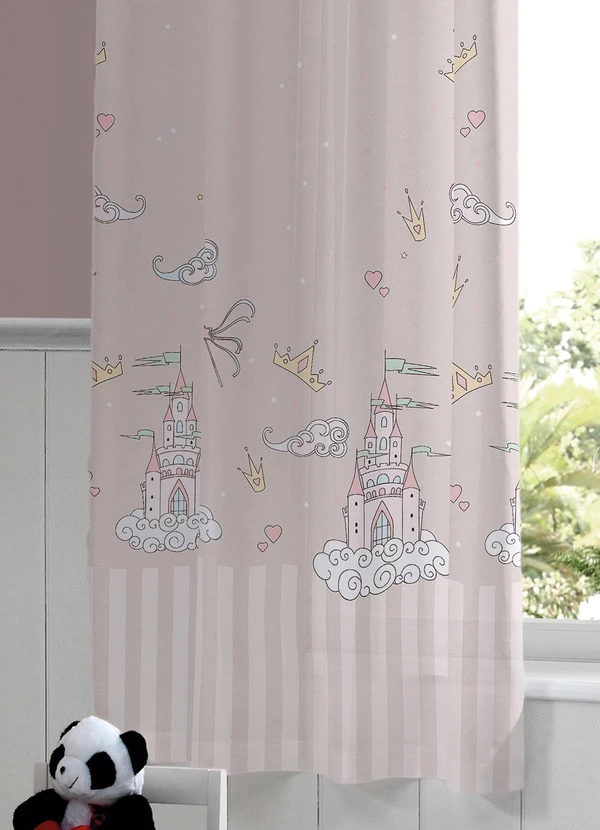 Lar e Lazer - Cortina Rustica 2,60x1,70 Colore Castelo Rose 2