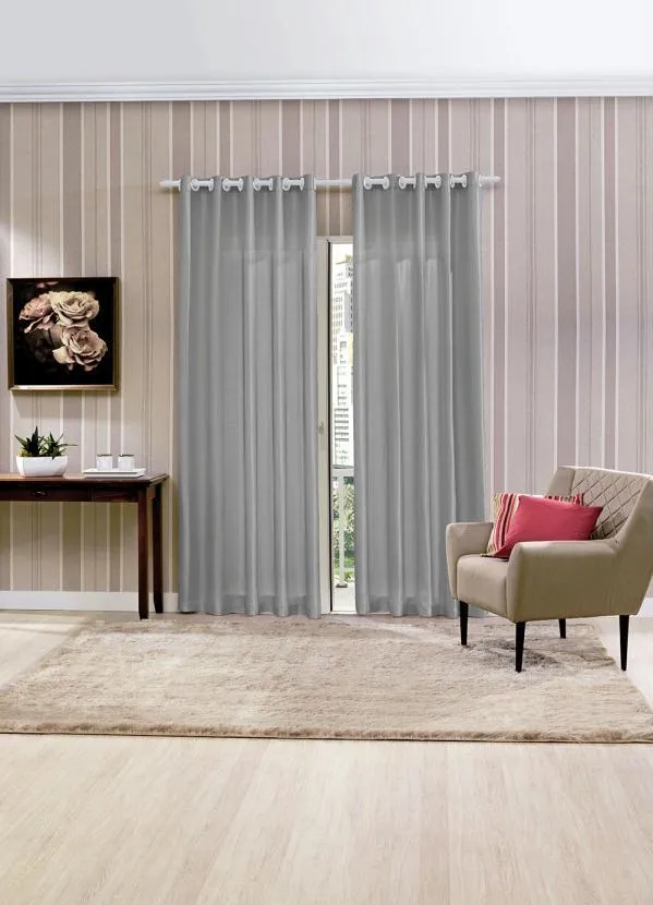 Bella Janela - Cortina Rústica Cinza 200x160 cm