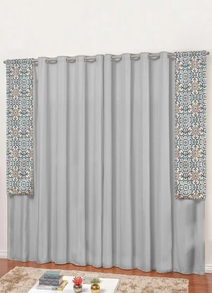 Lar e Lazer - Cortina Rústica Cinza 270x170 cm - LAR E LAZER