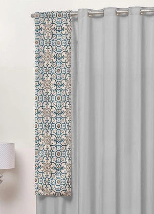 Lar e Lazer - Cortina Rústica Cinza 270x170 cm - LAR E LAZER