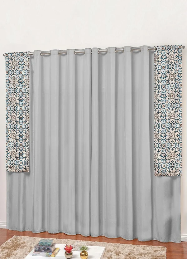 Lar e Lazer - Cortina Rústica Cinza 270x170 cm