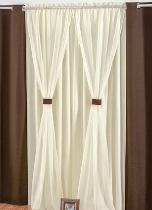 Lar e Lazer - Cortina Rústica Marrom 270x170 cm - LAR E LAZER