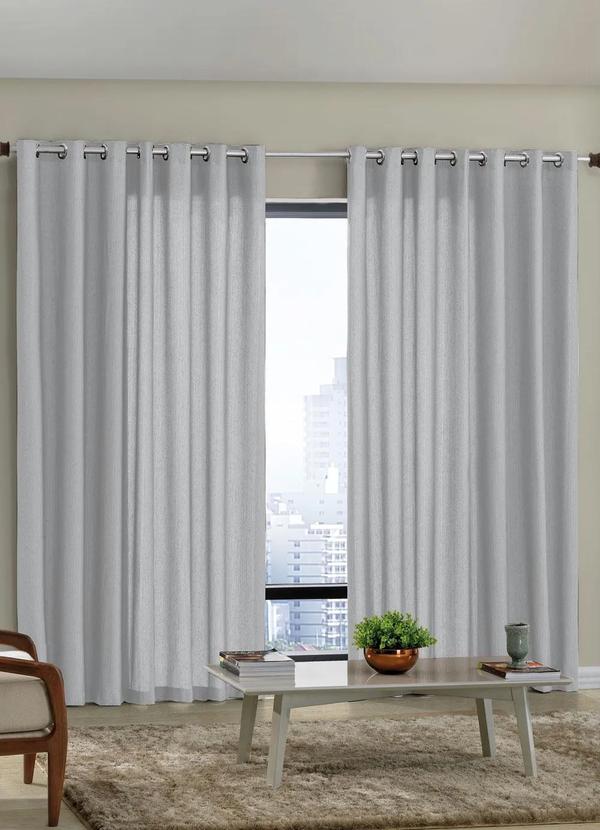 Bella Janela - Cortina Rústica Prata 200x170 cm