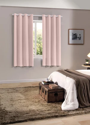 Bella Janela - Cortina Rústica Rosa 200x160 cm - BELLA JANELA