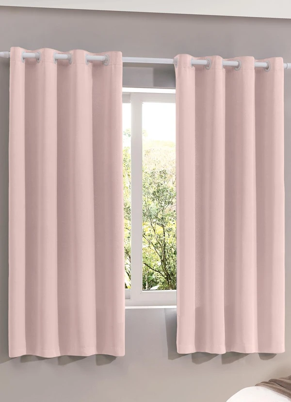 Bella Janela - Cortina Rústica Rosa 200x160 cm 2